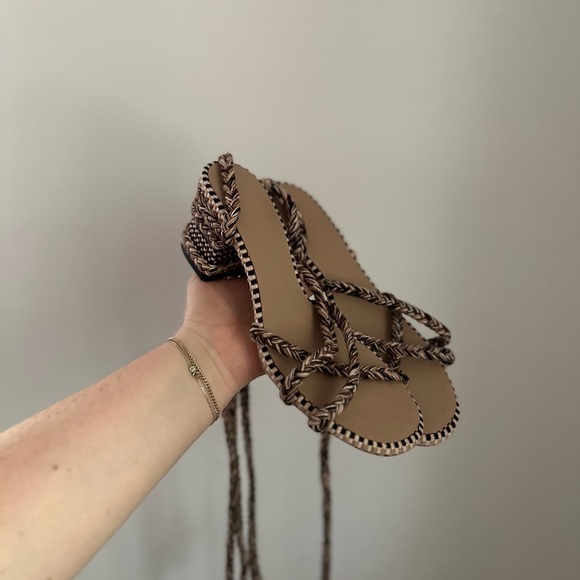 Amambaih Isabella Strappy Cotton Sandals - Picture 4 of 5